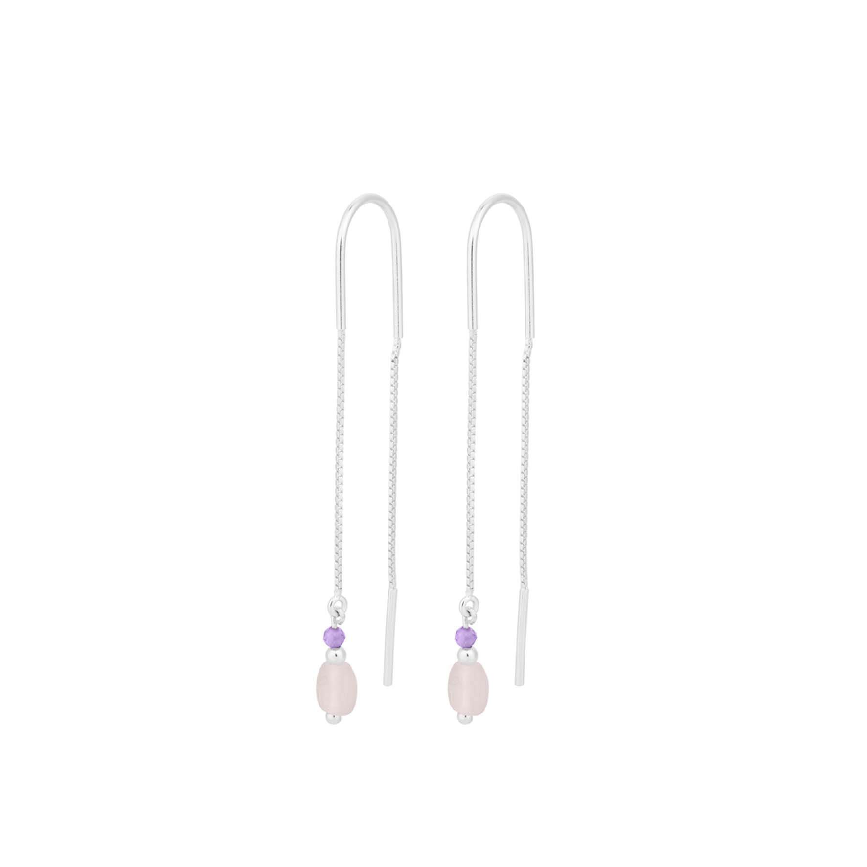 Cloudy Rose Earchains from Pernille Corydon in Silver Sterling 925