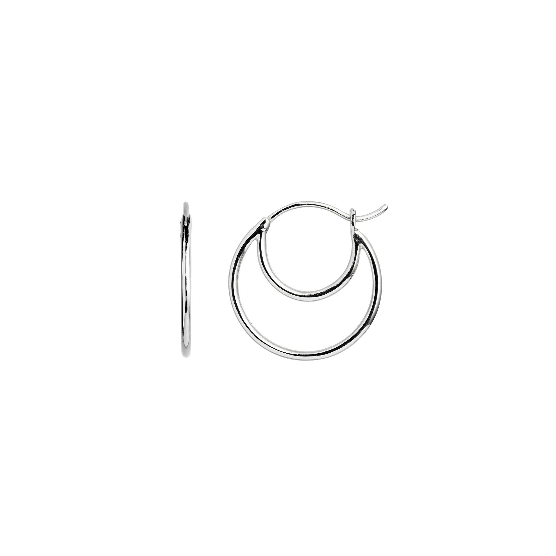 Double Creol Earring STINE A Jewelry:stä Hopea Sterling 925:ssä}