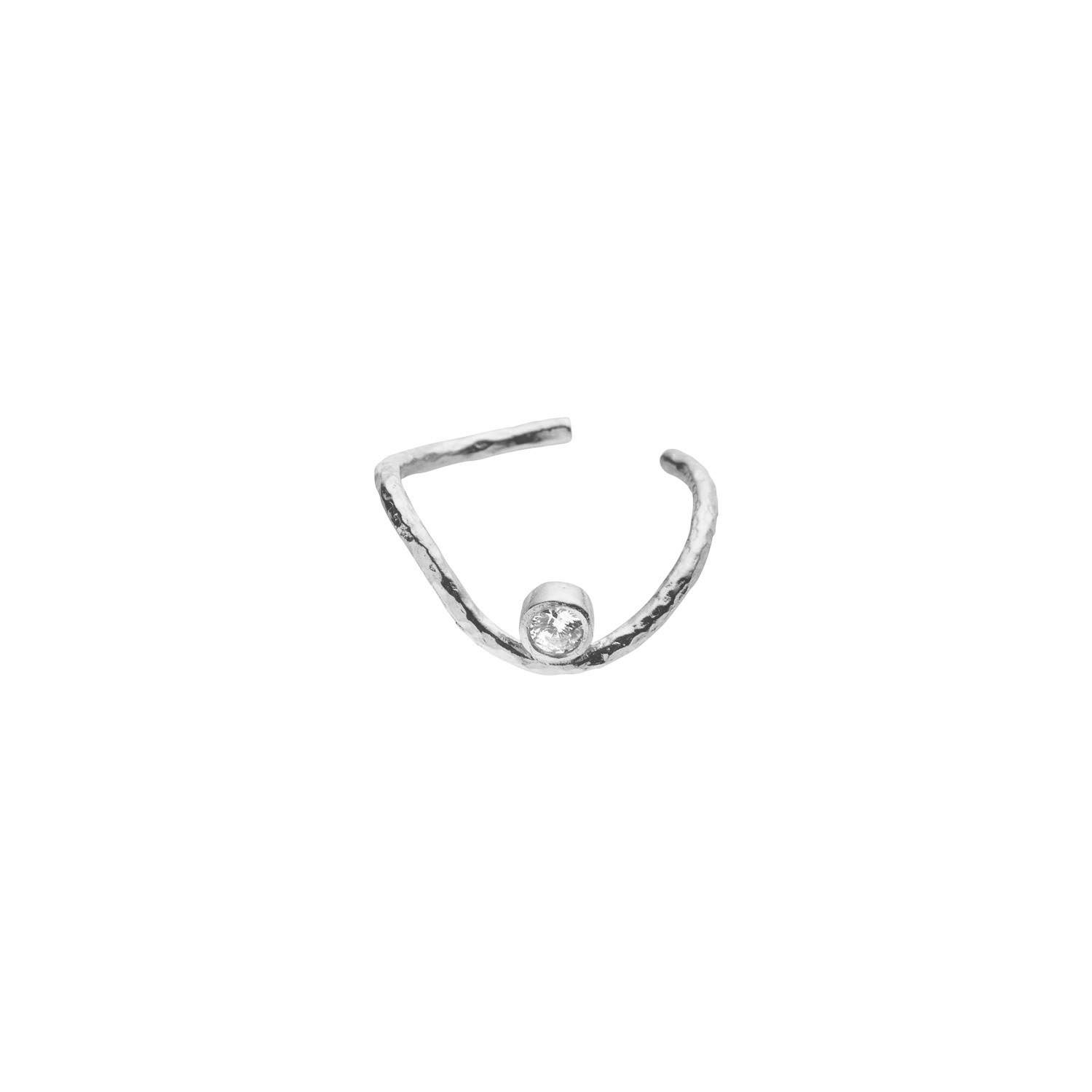 Sentimental Mount Bank radium Flot Wavy Ear Cuff With Stone i Sølv Sterling 925 fra STINE A Jewelry