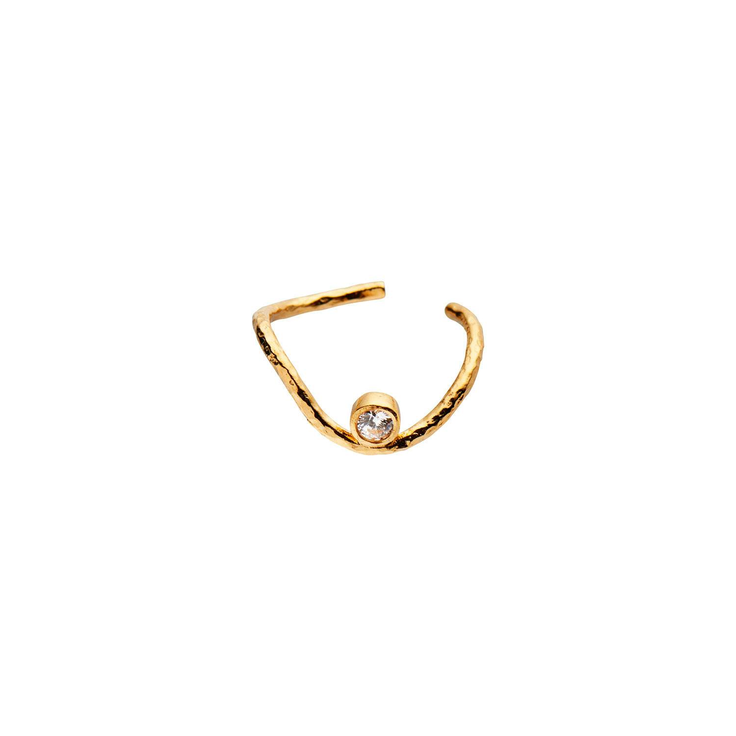 Wavy Ear Cuff With Stone fra STINE A Jewelry i Forgyldt-Sølv Sterling 925