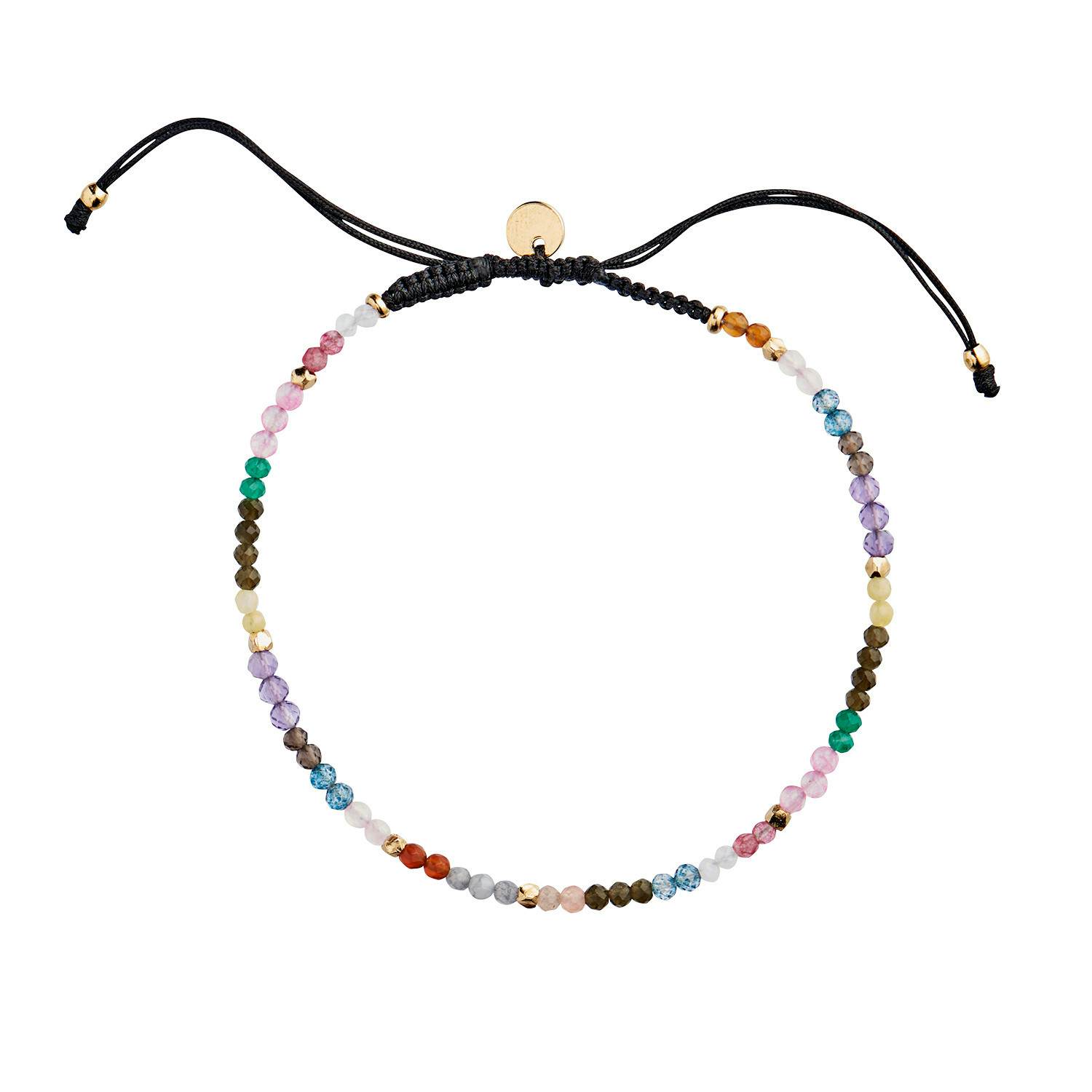 Rainbow Mix And Black Ribbon Bracelet fra STINE A Jewelry i Nylon