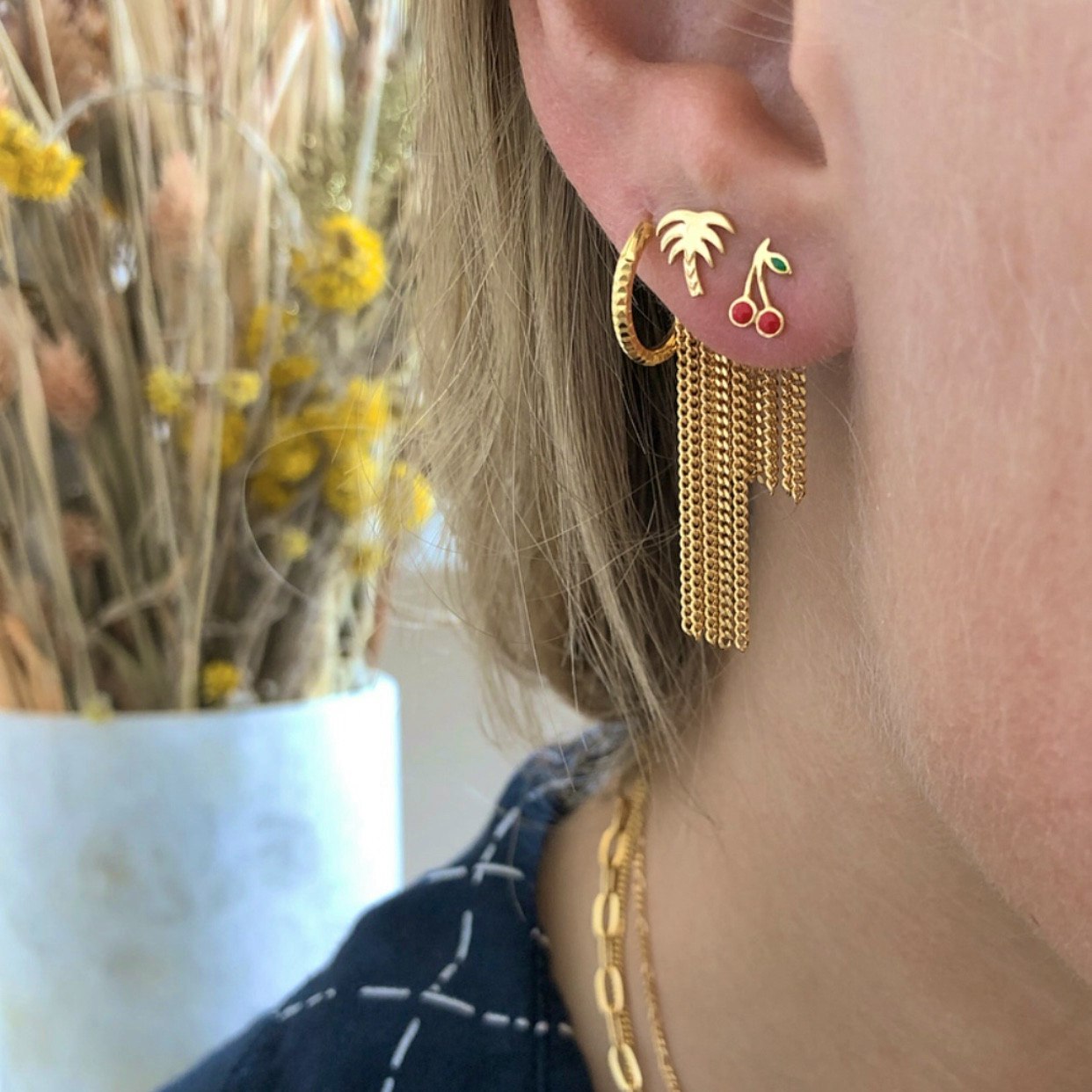 Petit Tinsel Creol Earring fra STINE A Jewelry i Sølv Sterling 925