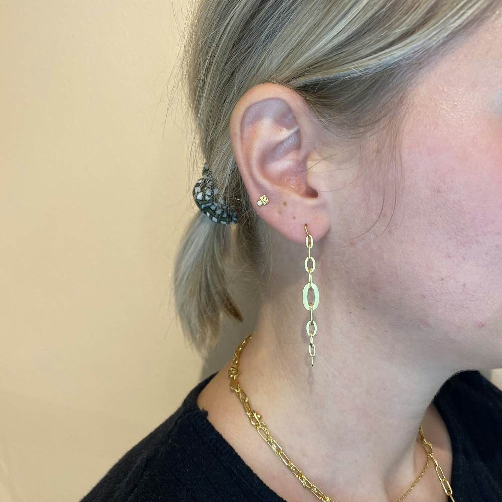 Row Chain Earring von Jane Kønig in Silber Sterling 925