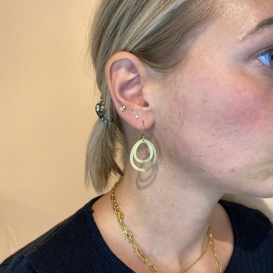 Small double drop earrings fra Pernille Corydon i Sølv Sterling 925