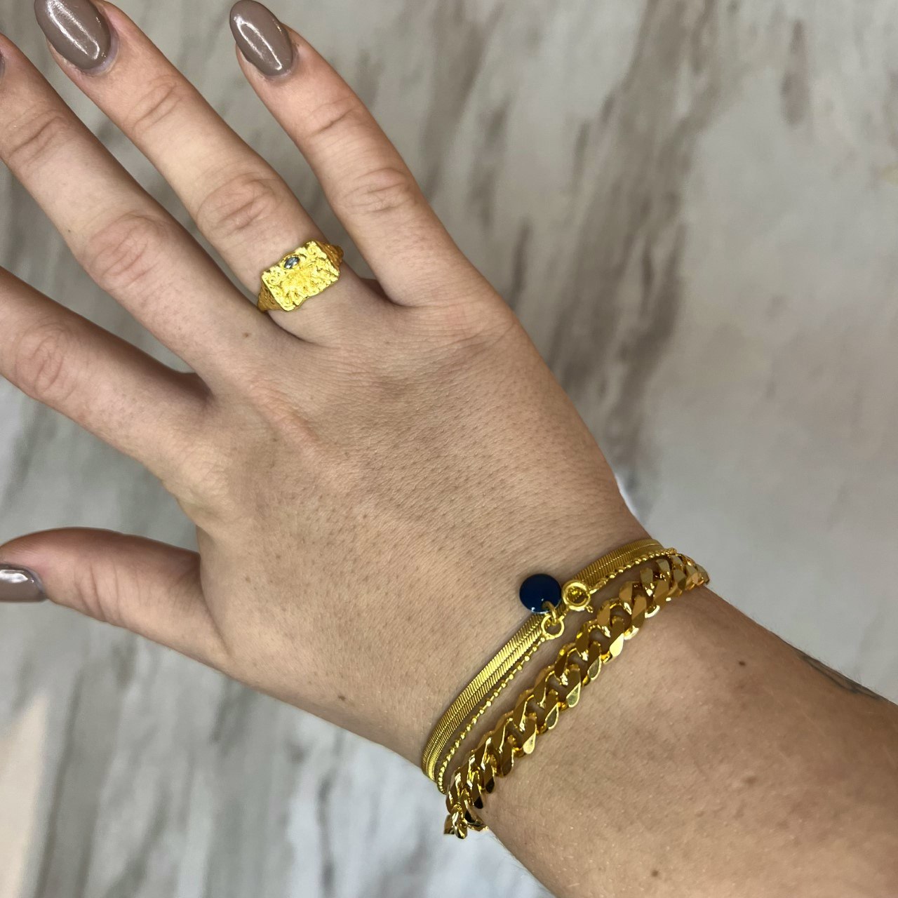 Rock Bracelet fra Pernille Corydon i Forgylt-Sølv Sterling 925