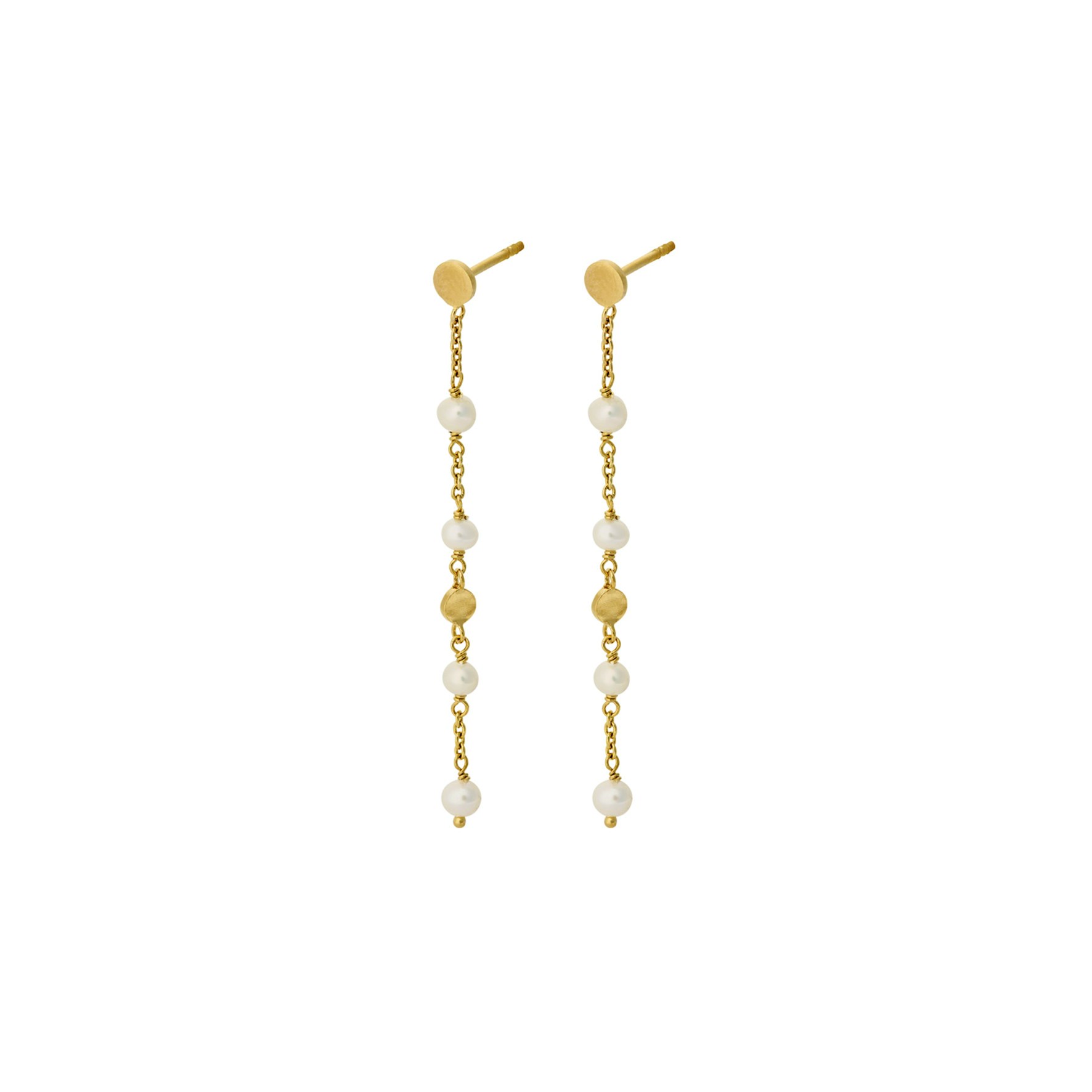 Ocean Pearl Earchains fra Pernille Corydon i Forgyldt-Sølv Sterling 925