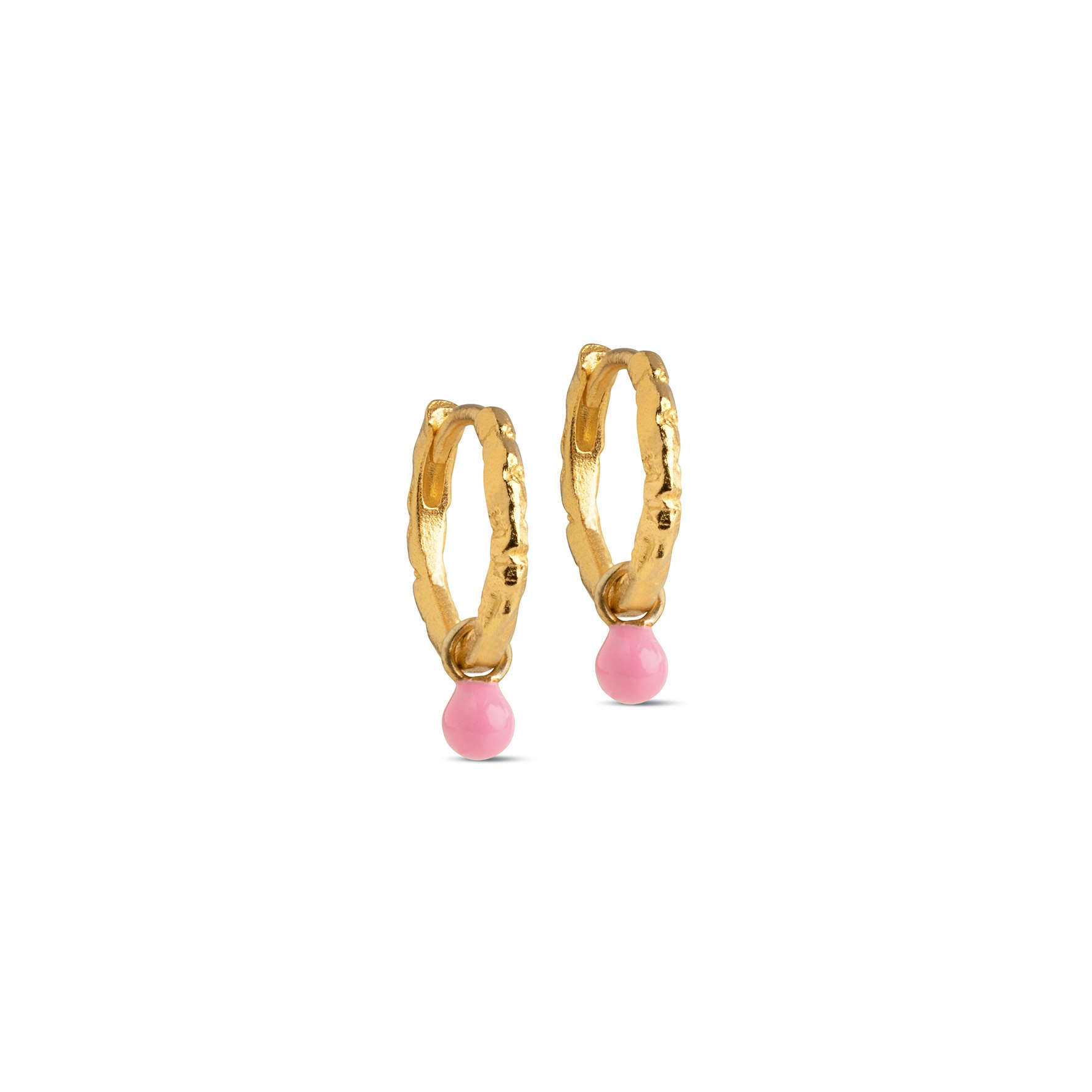Belle Hoops Light Pink from Enamel Copenhagen in Goldplated Silver Sterling 925