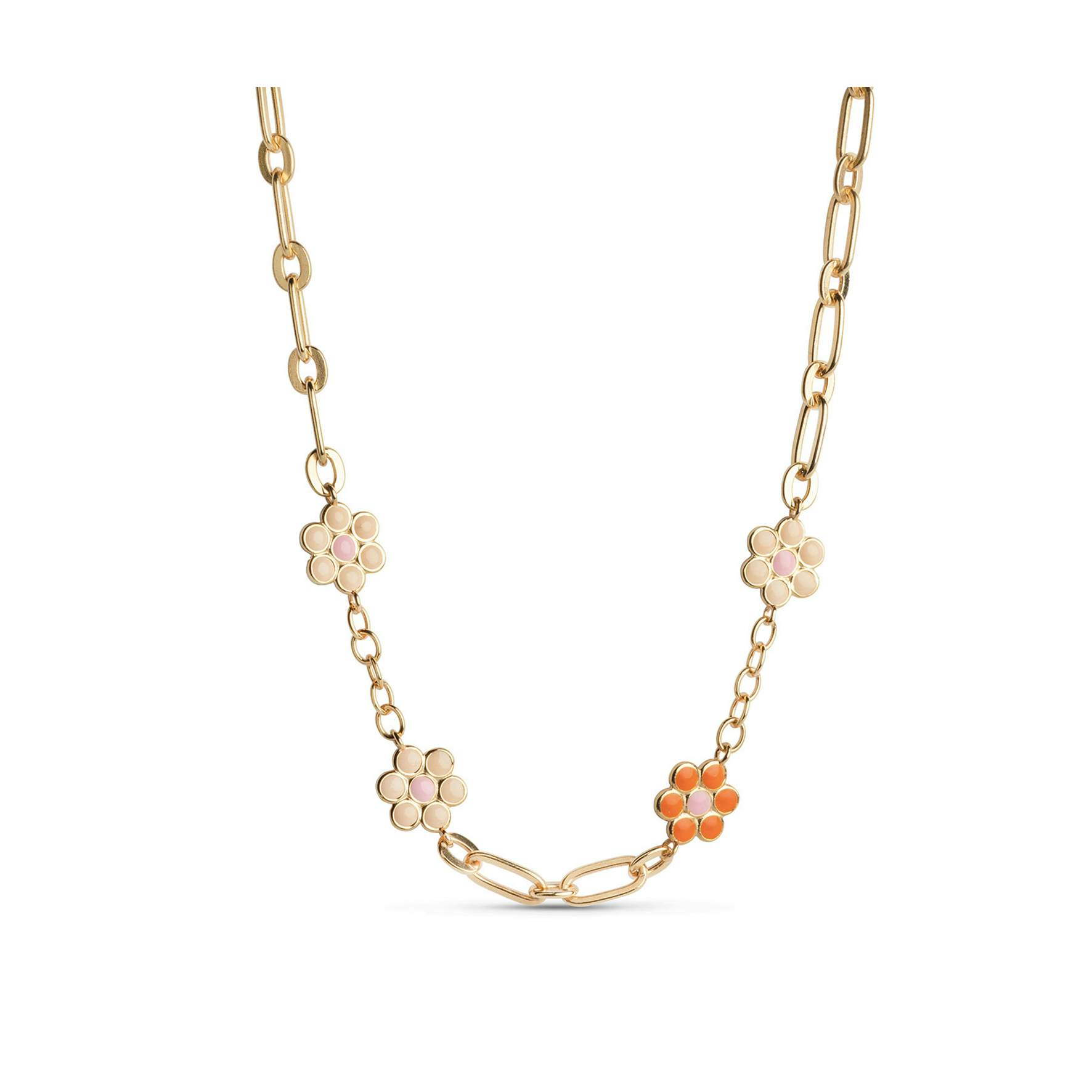 Blossom Necklace Orange/Beige/Light Blue/Light Pink from Enamel Copenhagen in Goldplated-Silver Sterling 925||Blank