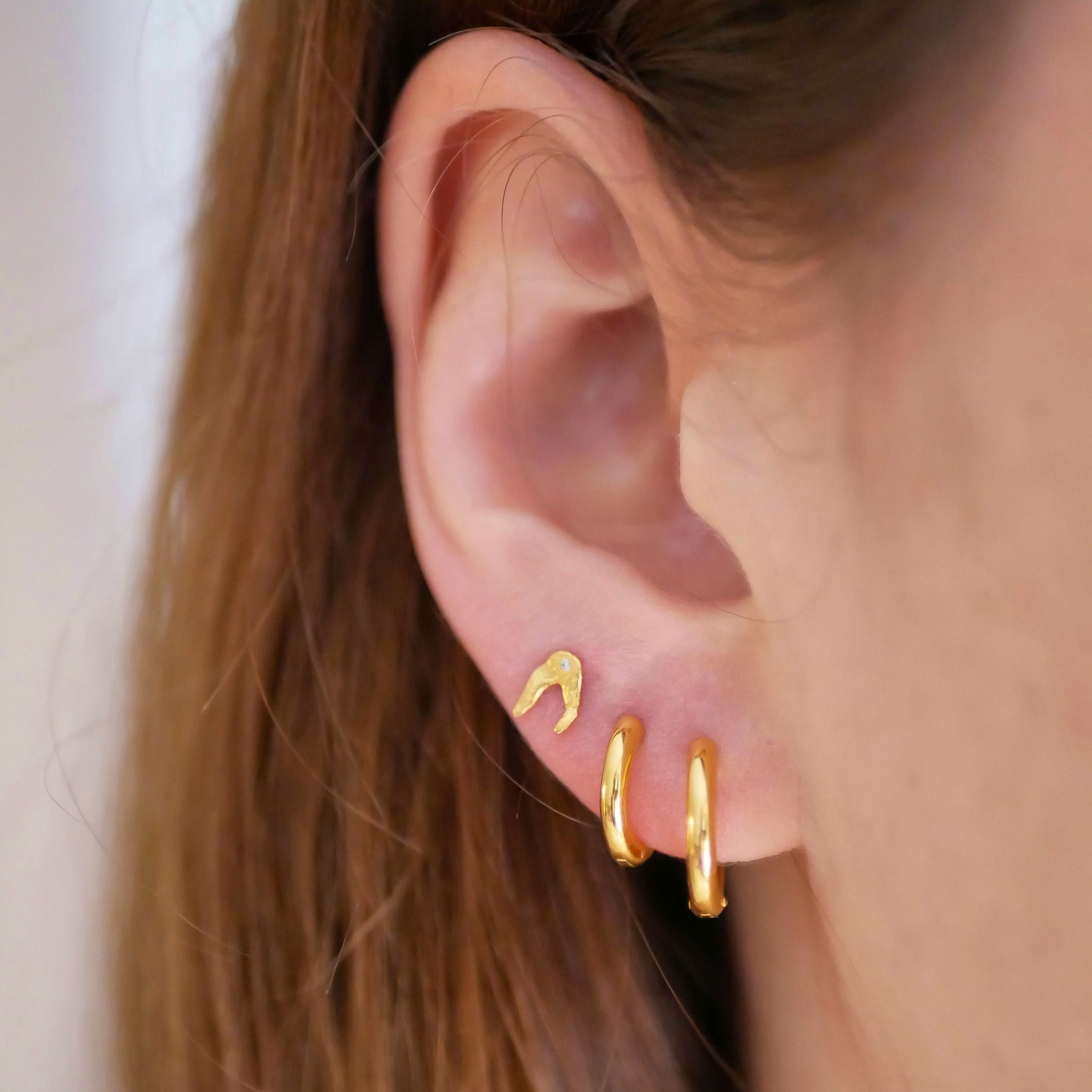 Chunky Classic 10 mm Hoops Enamel Copenhagen:stä Kullattu-hopea Sterling 925:ssä}