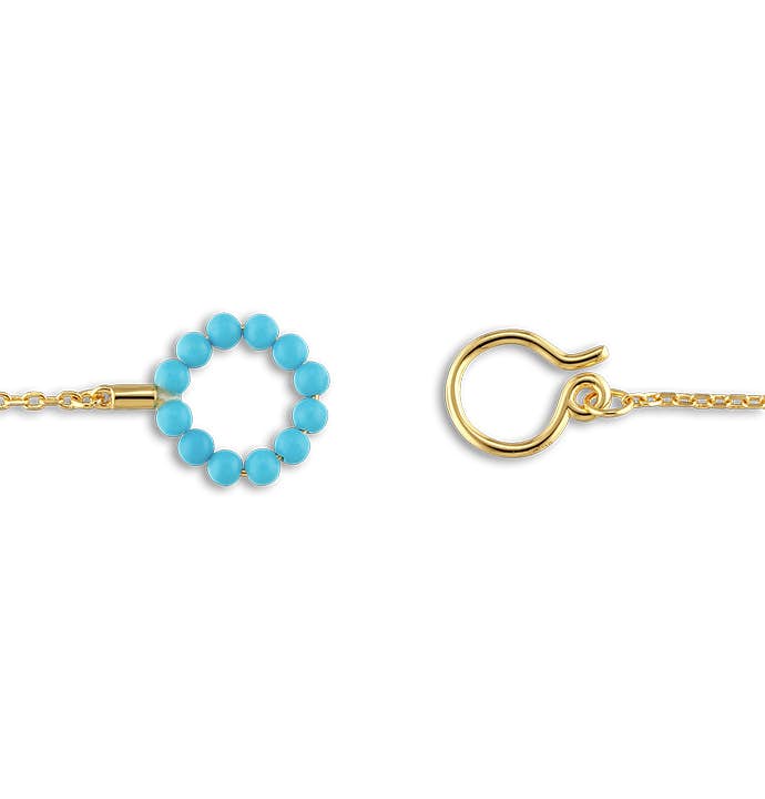 Bermuda Necklace with Turquoise Lock from Jane Kønig in Goldplated-Silver Sterling 925|Turquoise|Blank