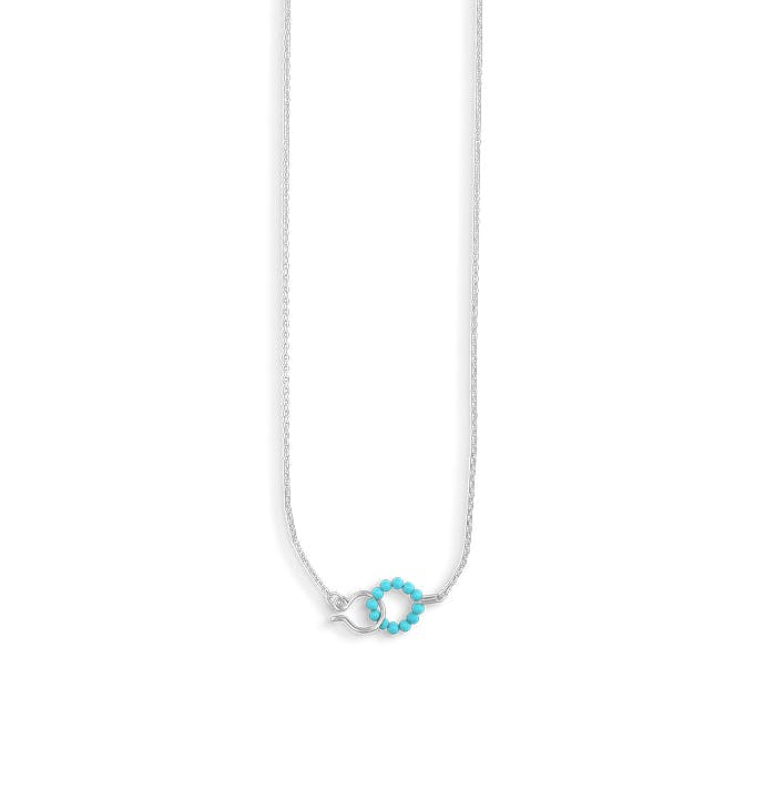 Bermuda Necklace with Turquoise Lock från Jane Kønig i Silver Sterling 925|Turquoise|Blank