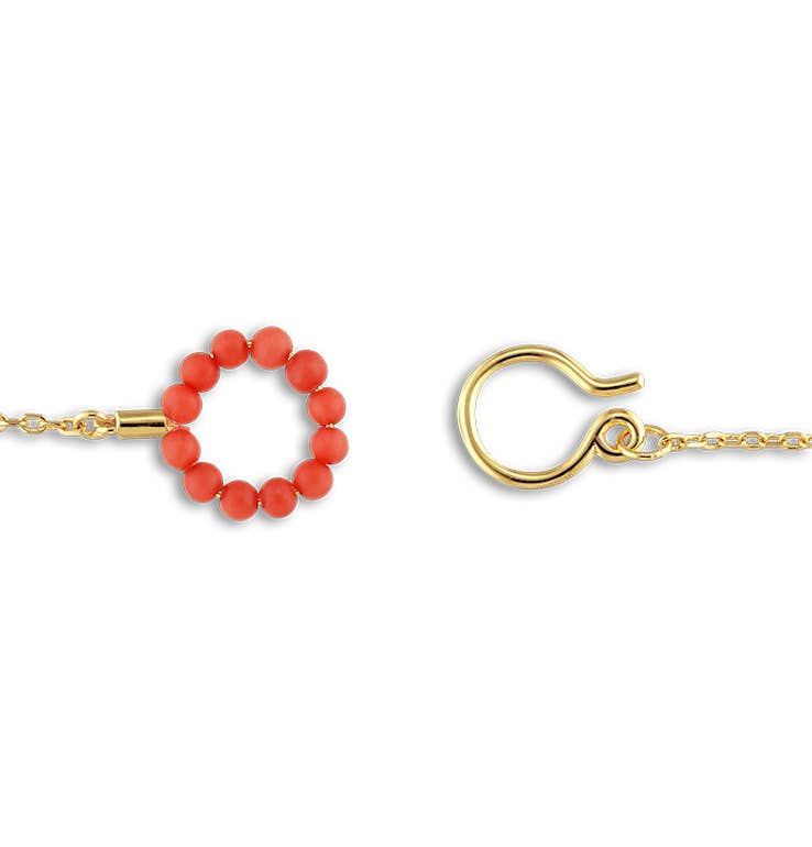 Bermuda Necklace with Coral Lock from Jane Kønig in Goldplated-Silver Sterling 925|Coral|Blank