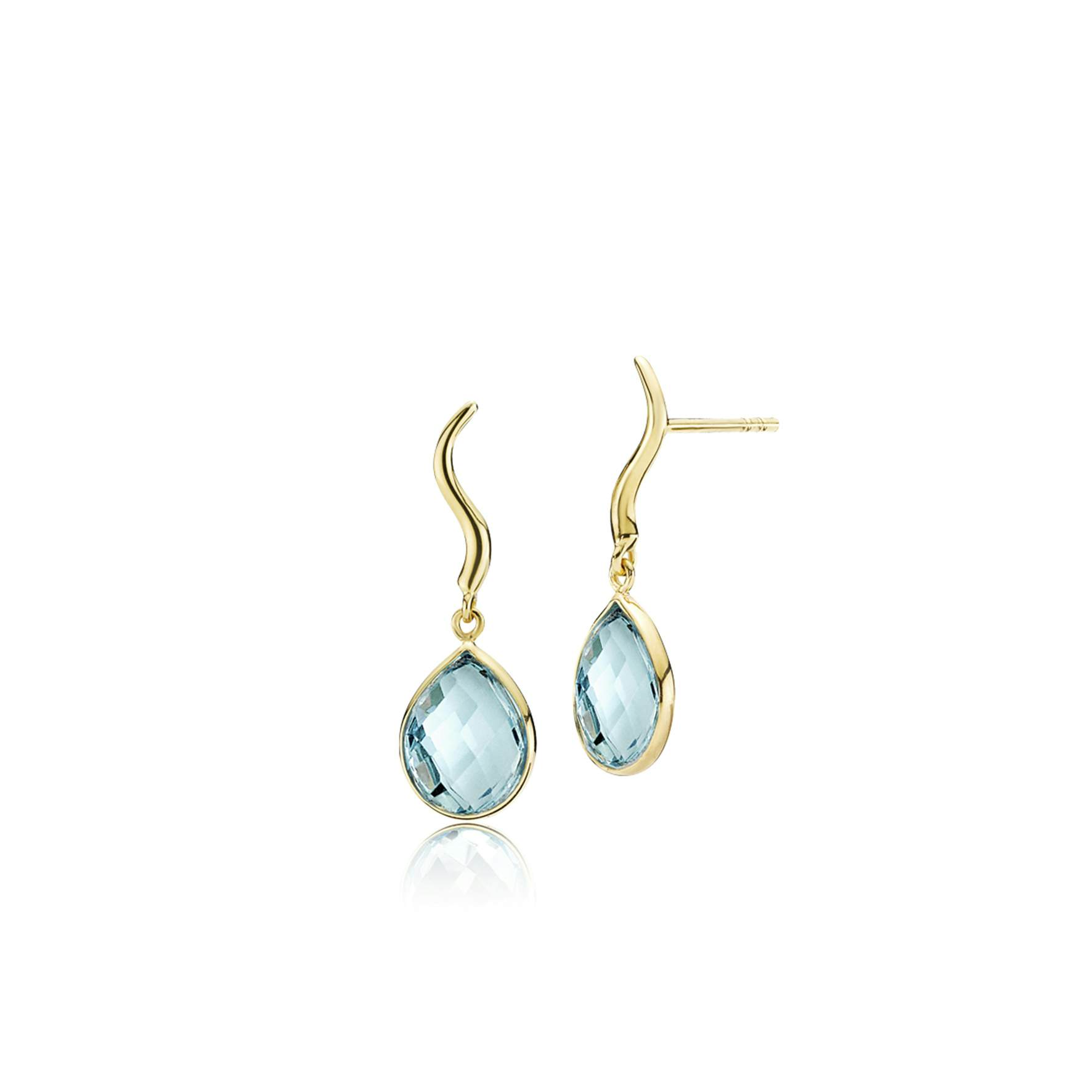 Marie Aqua Blue Earrings fra Izabel Camille i Forgylt-Sølv Sterling 925