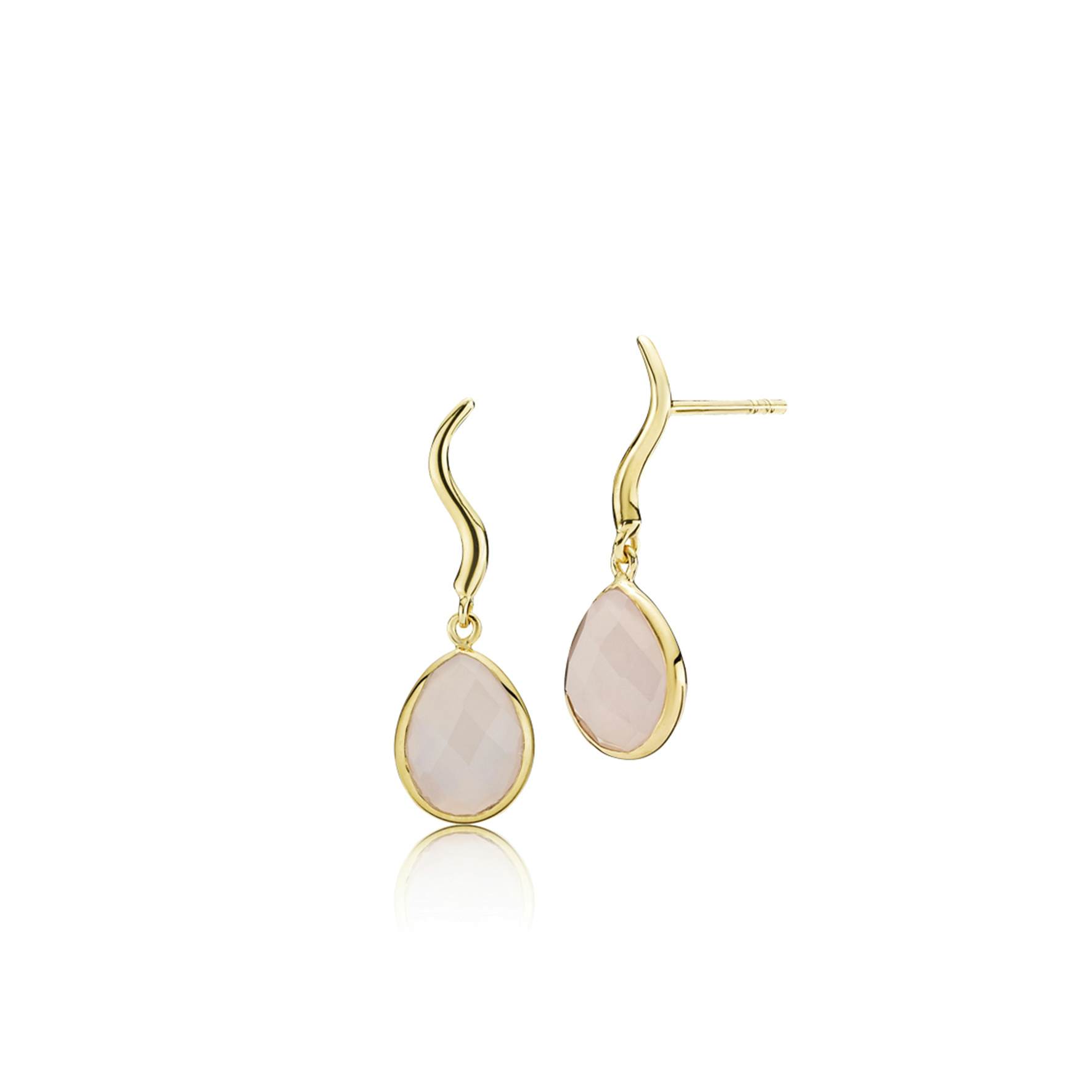 Marie Pink Earrings von Izabel Camille in Vergoldet-Silber Sterling 925