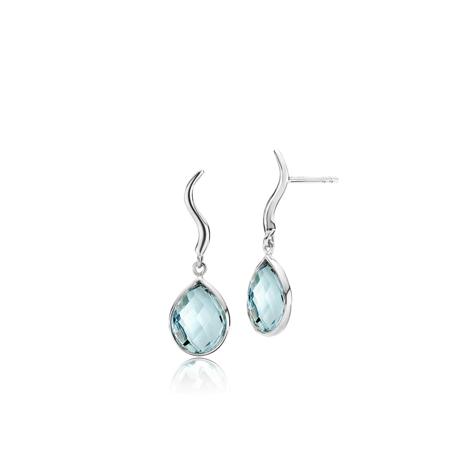 Marie Aqua Blue Earrings von Izabel Camille in Silber Sterling 925