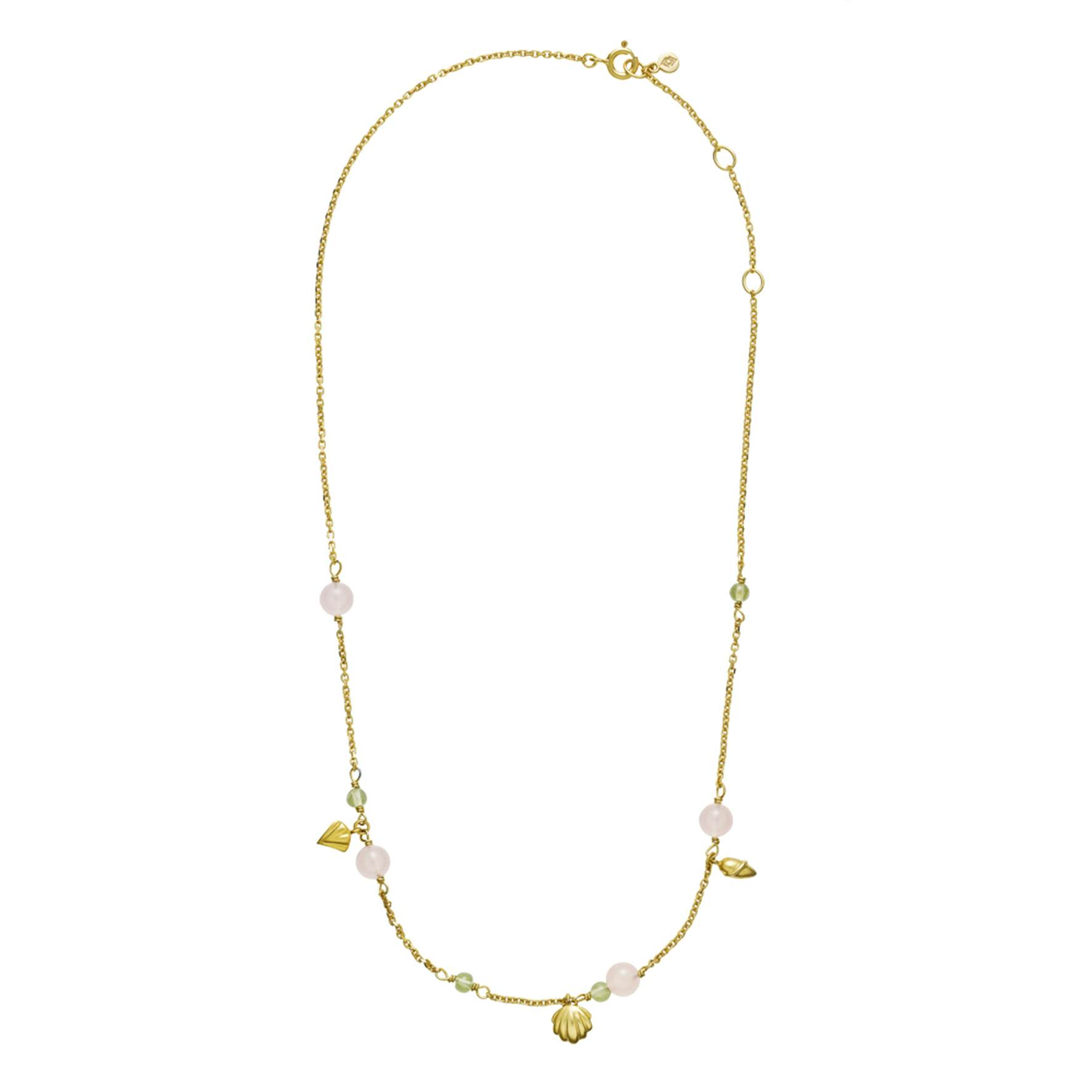 Isabella Pink/Green Necklace from Izabel Camille in Goldplated-Silver Sterling 925